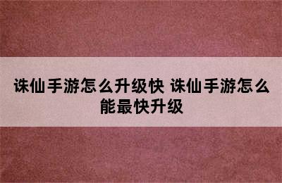 诛仙手游怎么升级快 诛仙手游怎么能最快升级